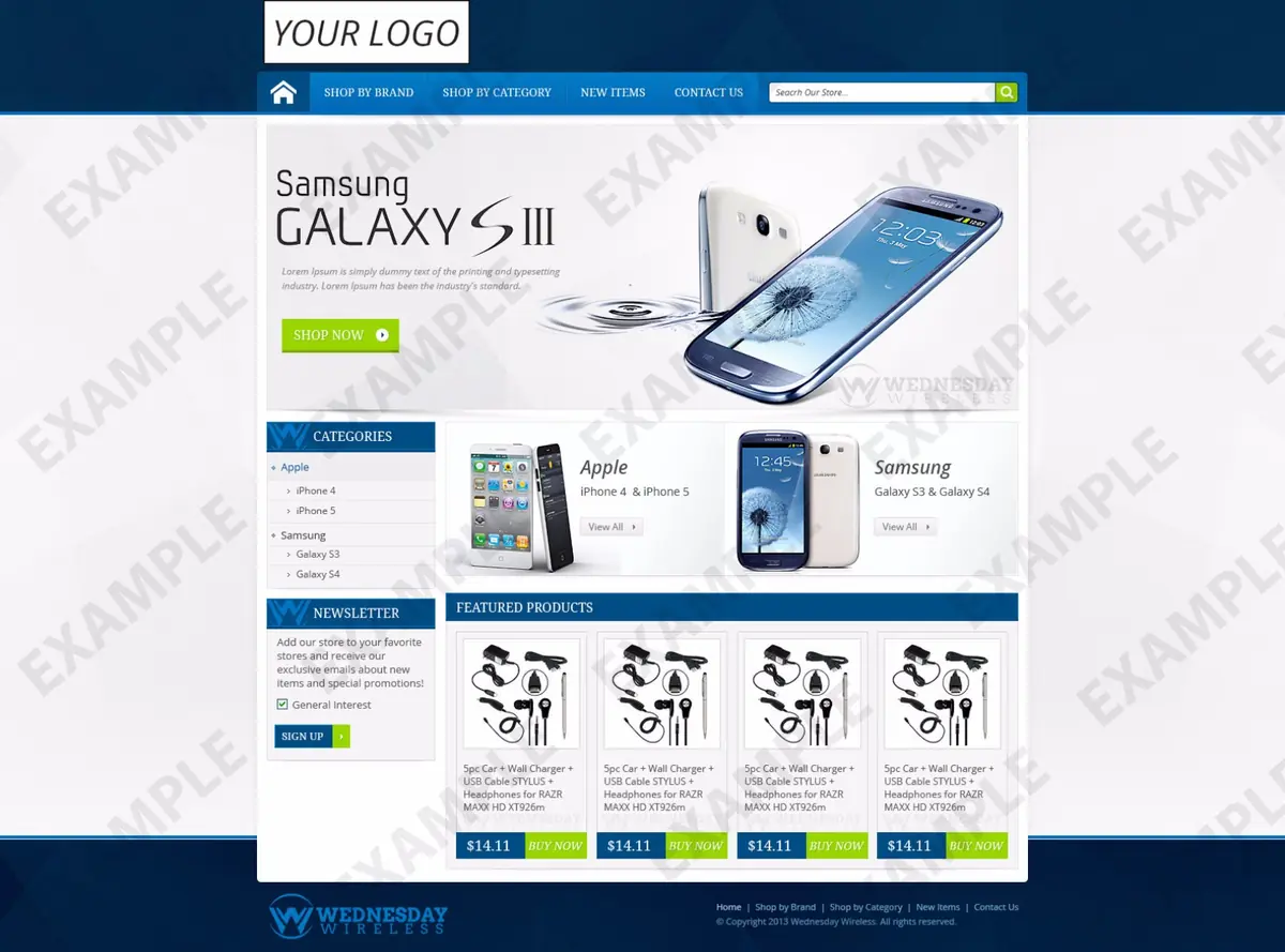 Vibia premade eBay store design #1217 for cell phones