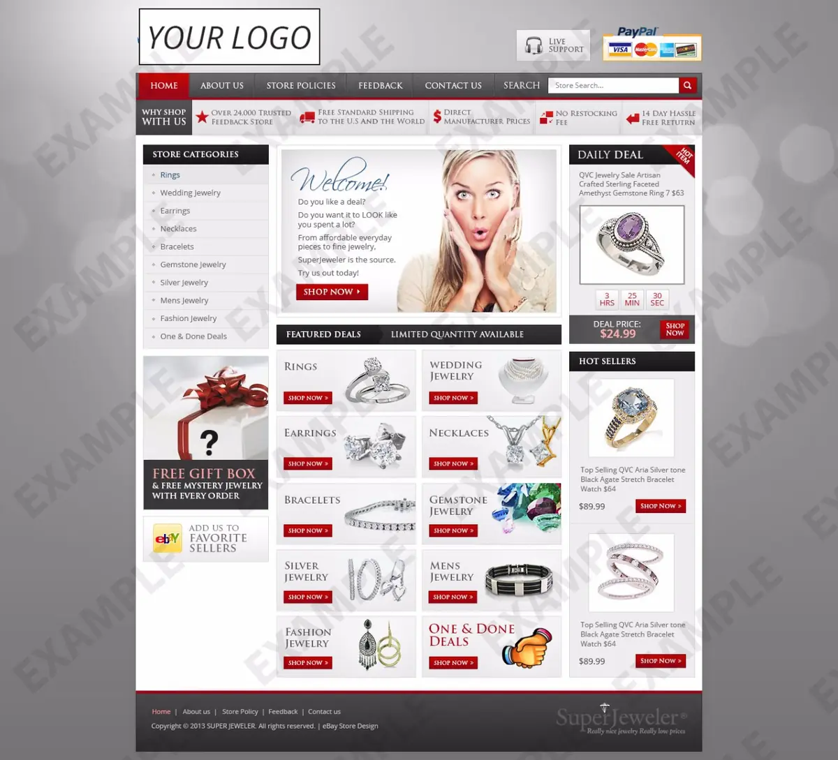 Bubblechat premade eBay store design #1218 for jewelry & watches