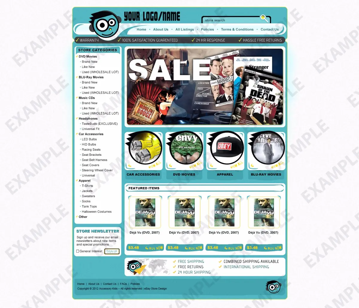 Fivefly premade eBay store design #1236 for any industry