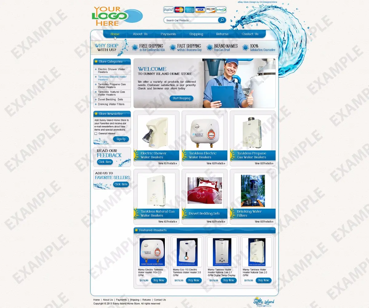 Twindo premade eBay store design #1237 for home & garden