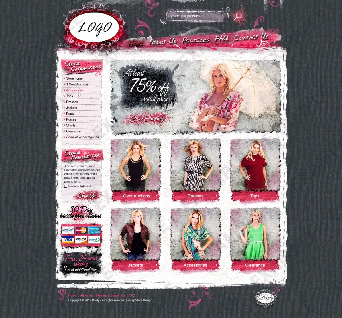 Abatz premade eBay store design #1238 for apparel & shoes