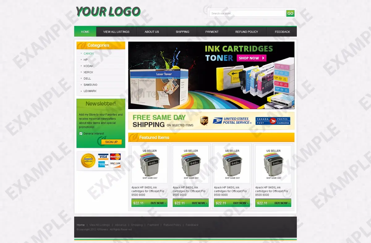 Kwigen premade eBay store design #1249 for electronics & cameras
