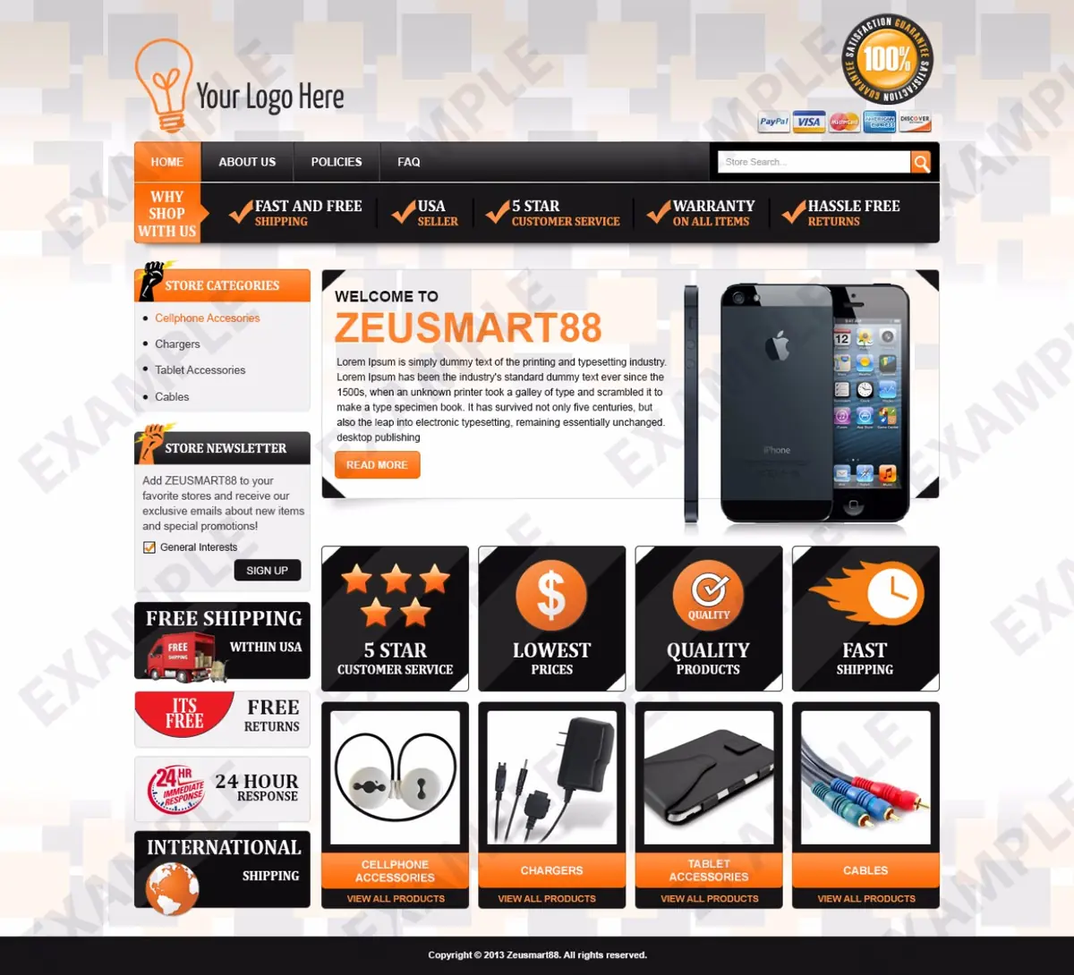 Jetpoint premade eBay store design #1255 for cell phones