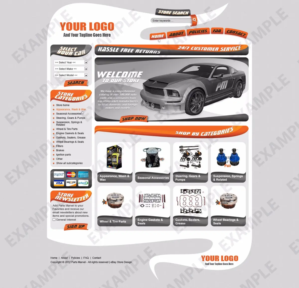 Skipdog premade eBay store design #1256 for automotive