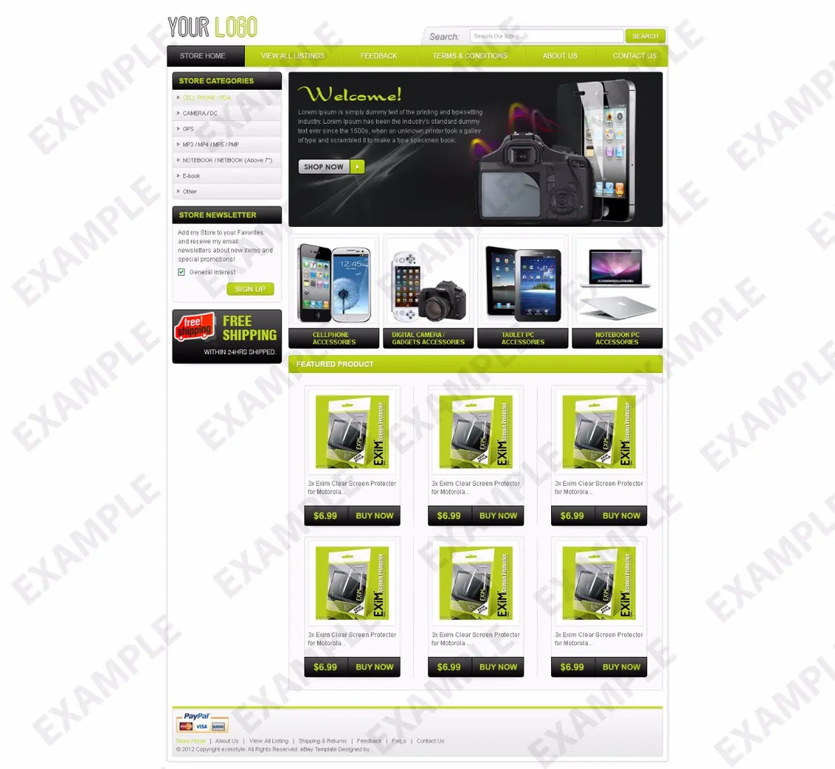 Babblecat store design #1261 — premade eBay design preview