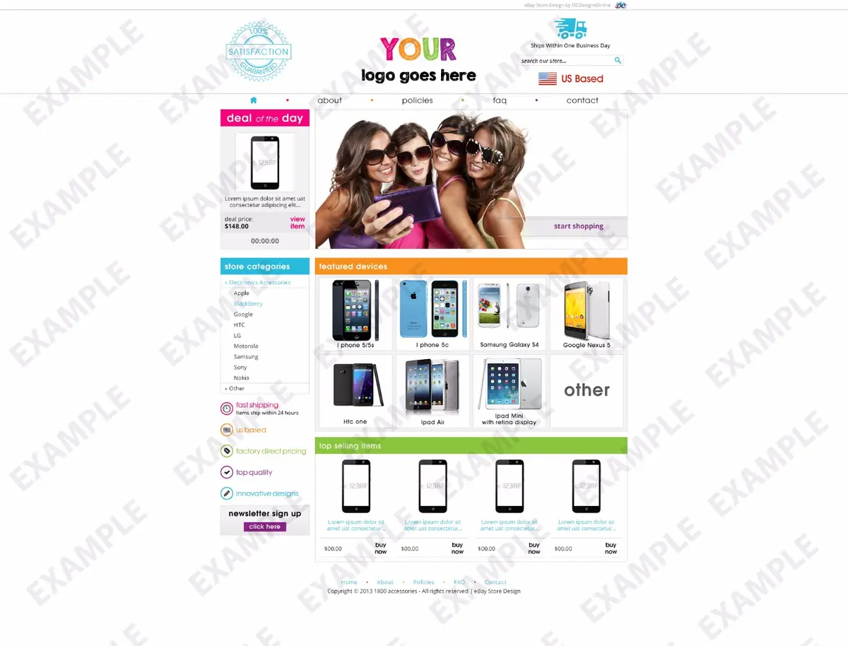 Trutz premade eBay store design #1282 for cell phones