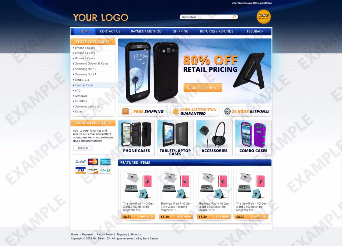 Twinte premade eBay store design #1287 for cell phones