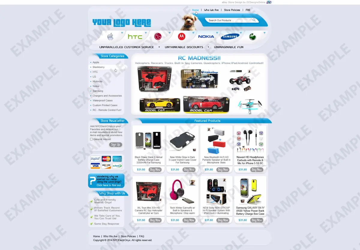 Roonyx premade eBay store design #1299 for cell phones