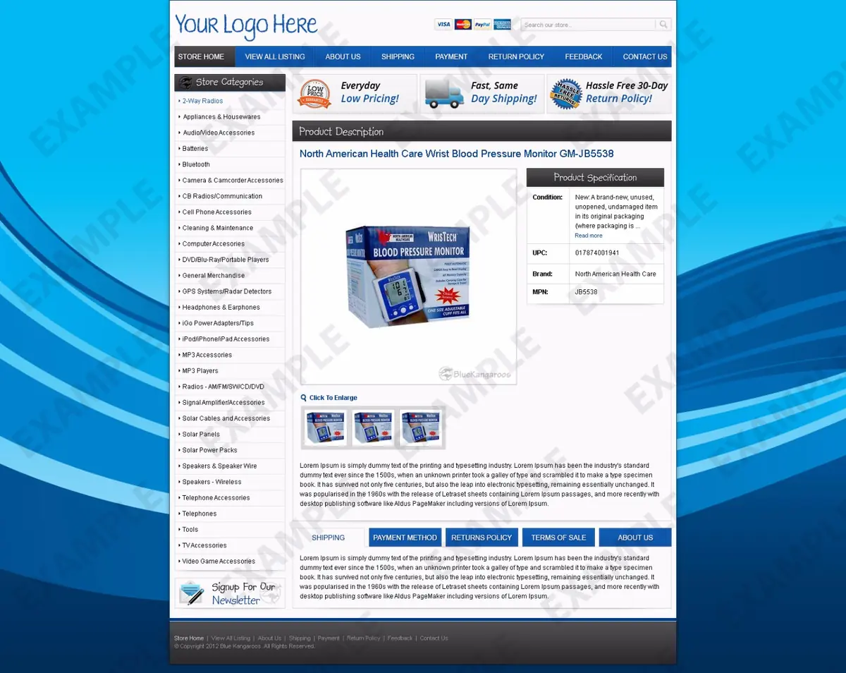 Worddog premade eBay listing template #1308 for home & garden