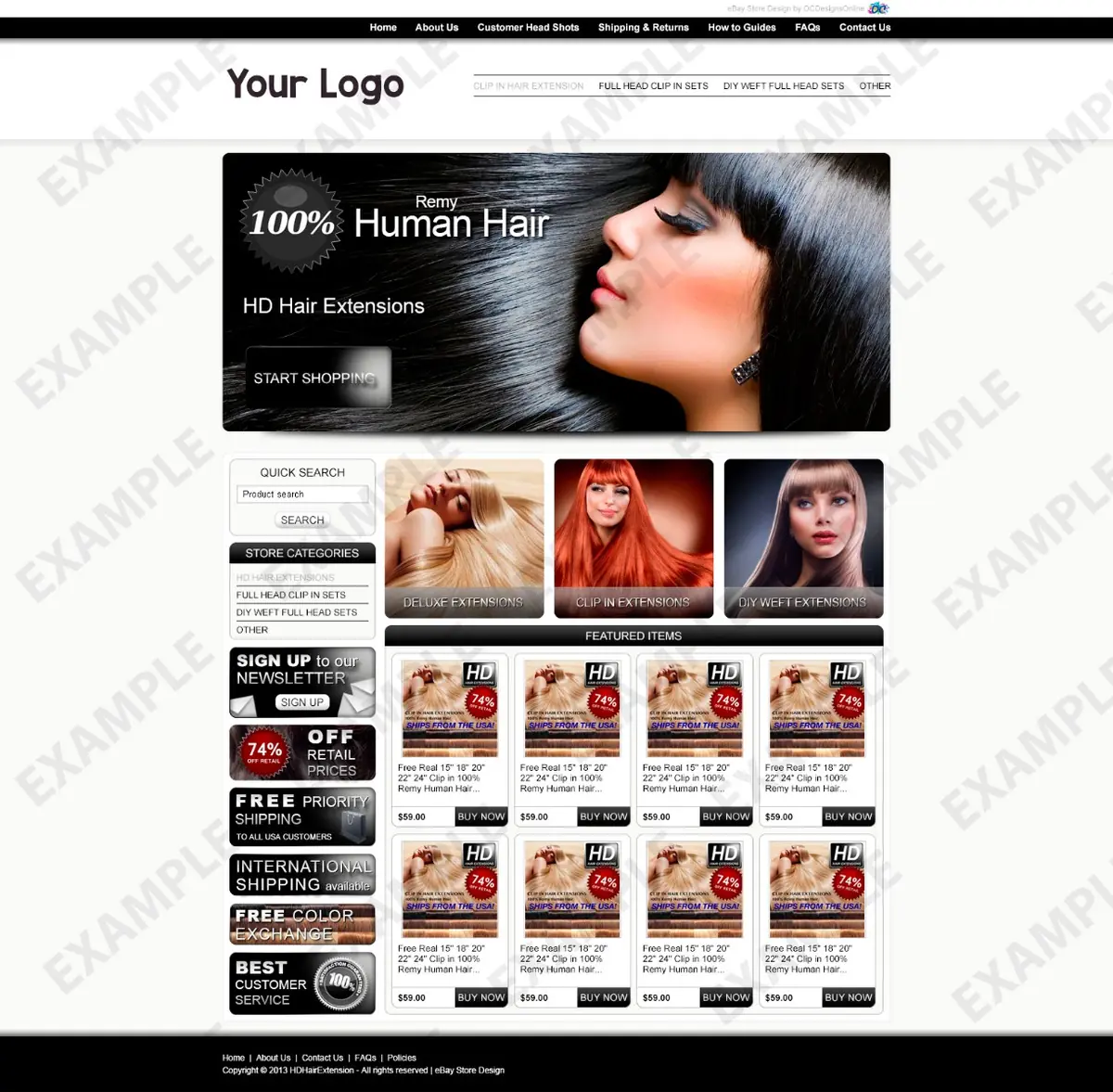 Innomix premade eBay store design #1317 for beauty