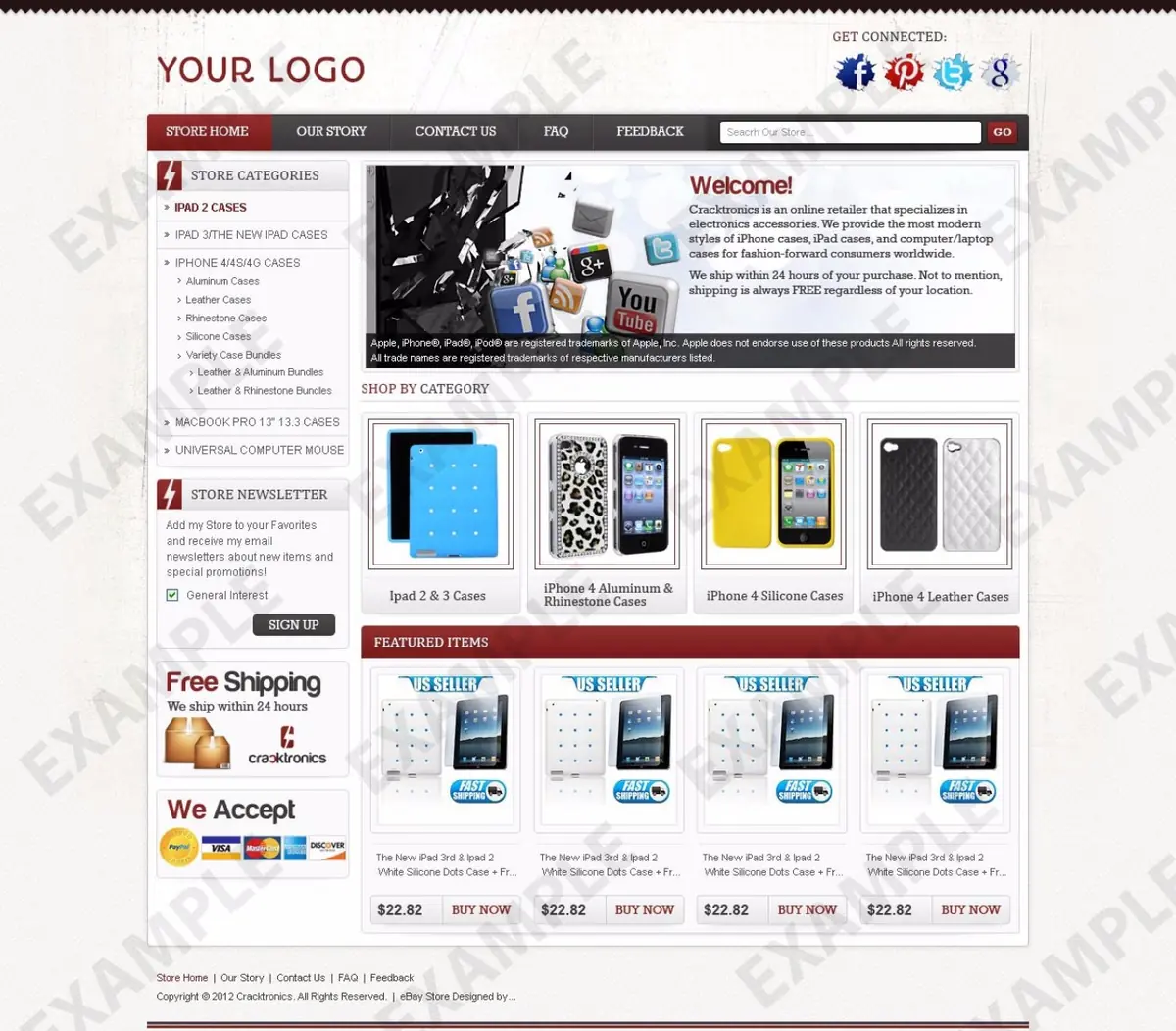 Zazzy premade eBay store design #1322 for cell phones