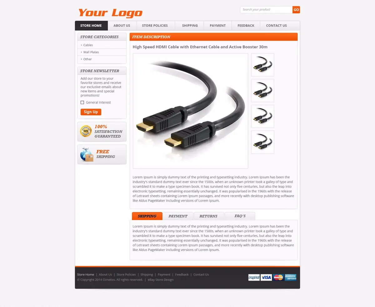 Wikidoo premade eBay listing template #1332 for electronics & cameras