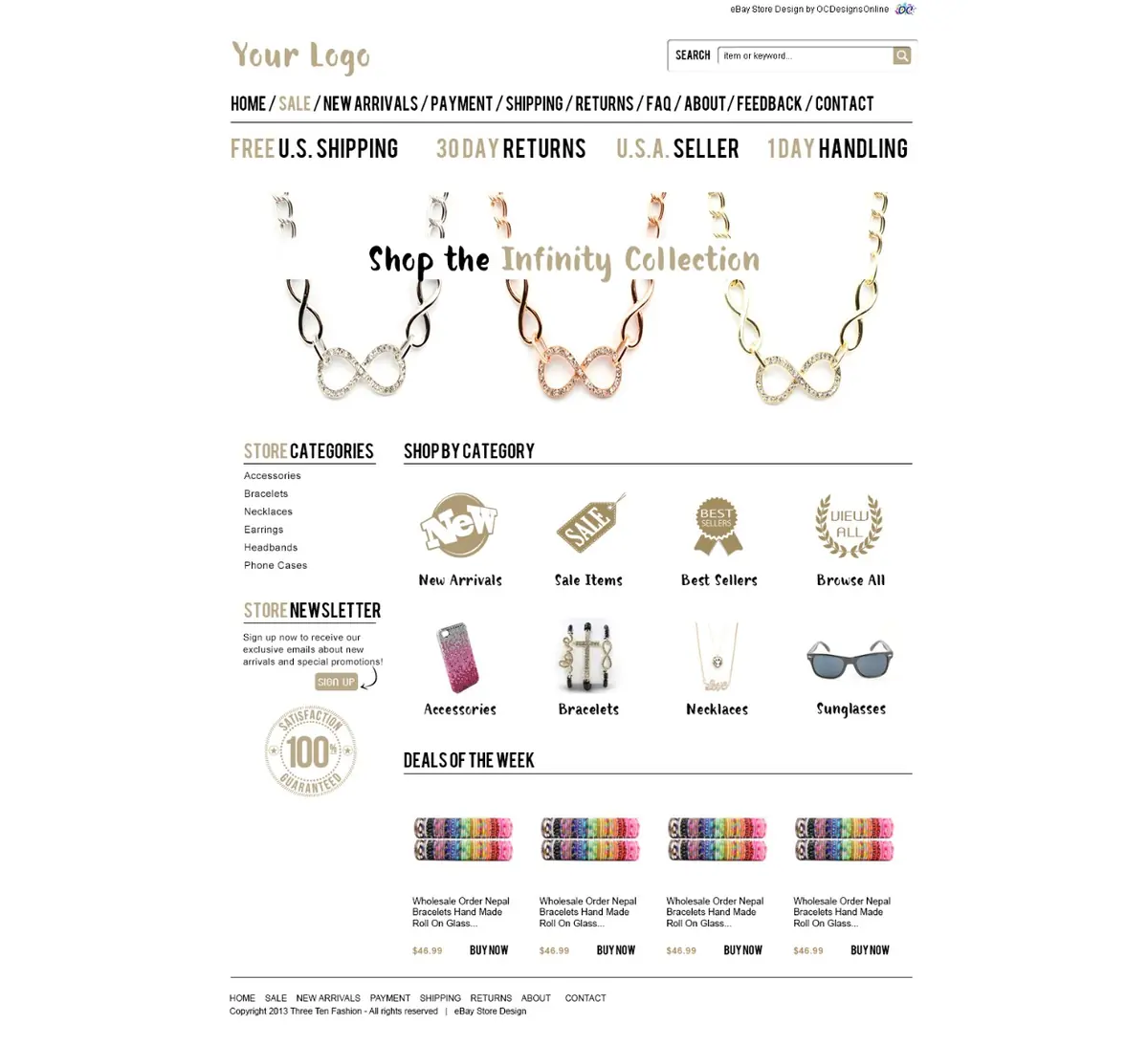 Tadoo premade eBay store design #1338 for jewelry & watches