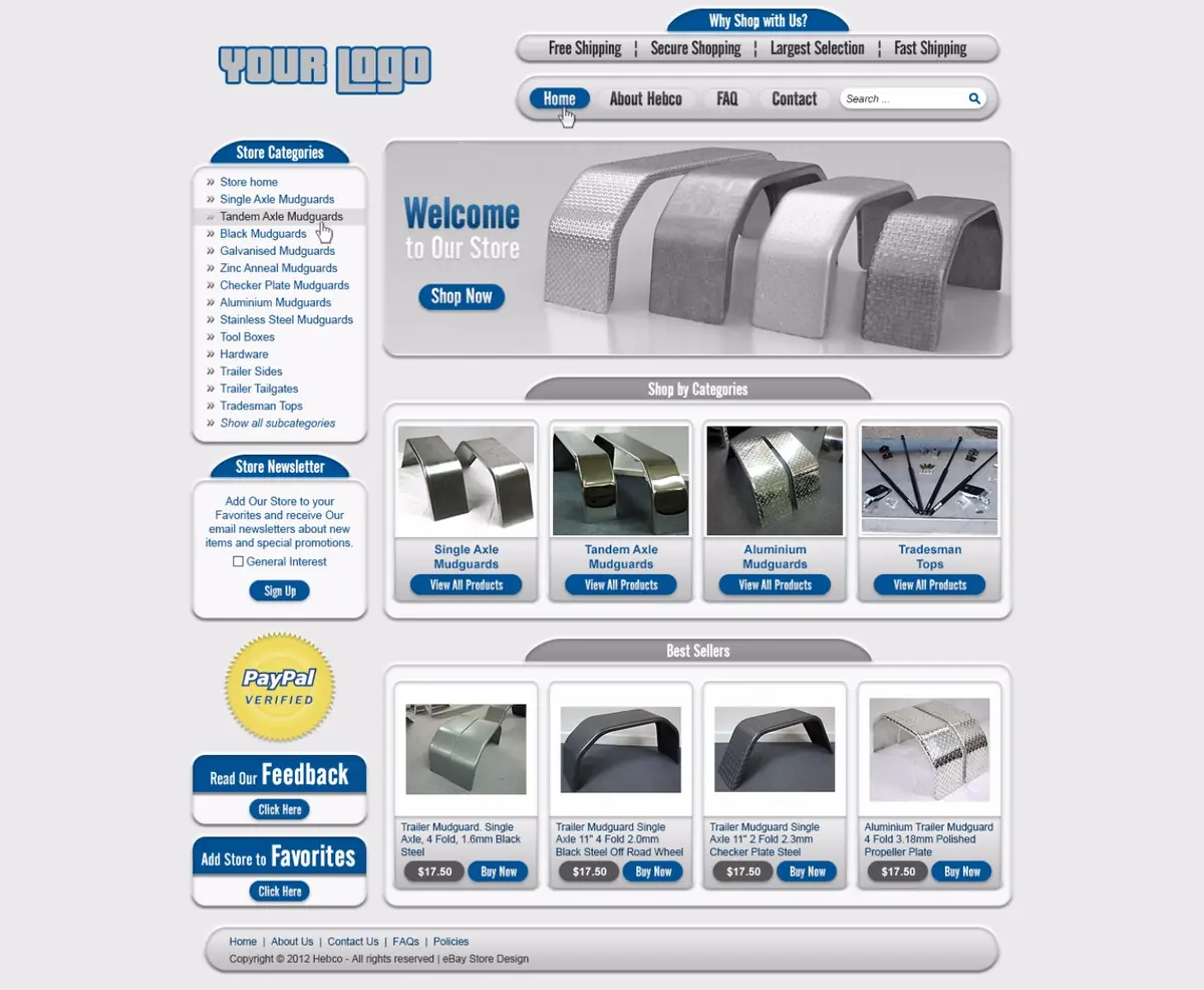 Twitterbuzz premade eBay store design #1339 for automotive