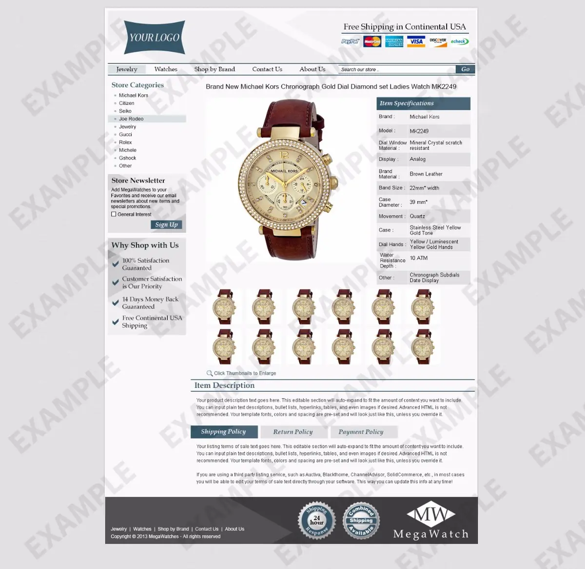 Topbird premade eBay listing template #1226 for jewelry & watches