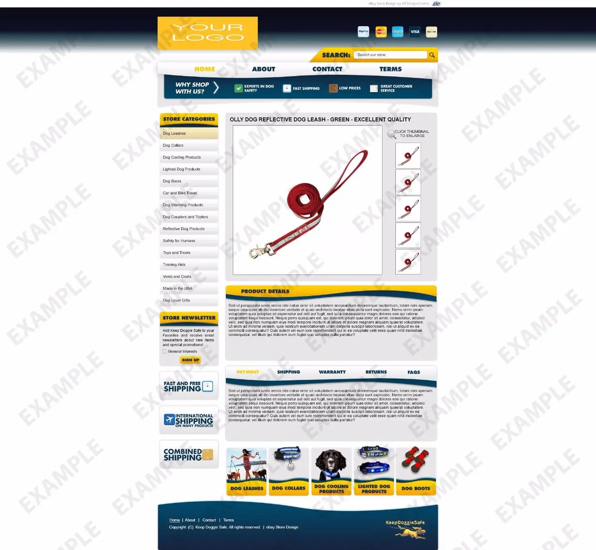 Skizzy premade eBay listing template #1231 for pets