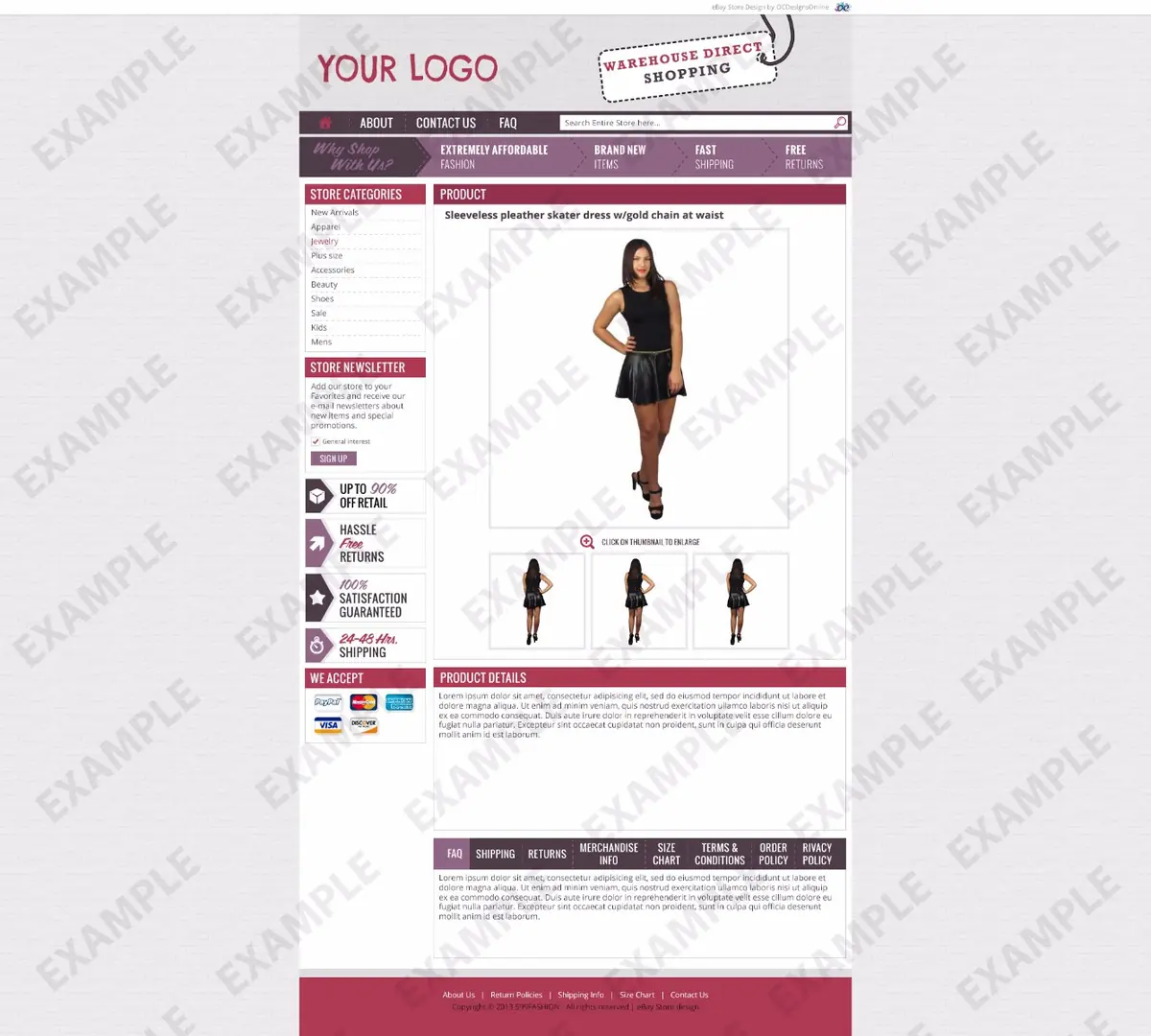 Coginte premade eBay listing template #1245 for apparel & shoes