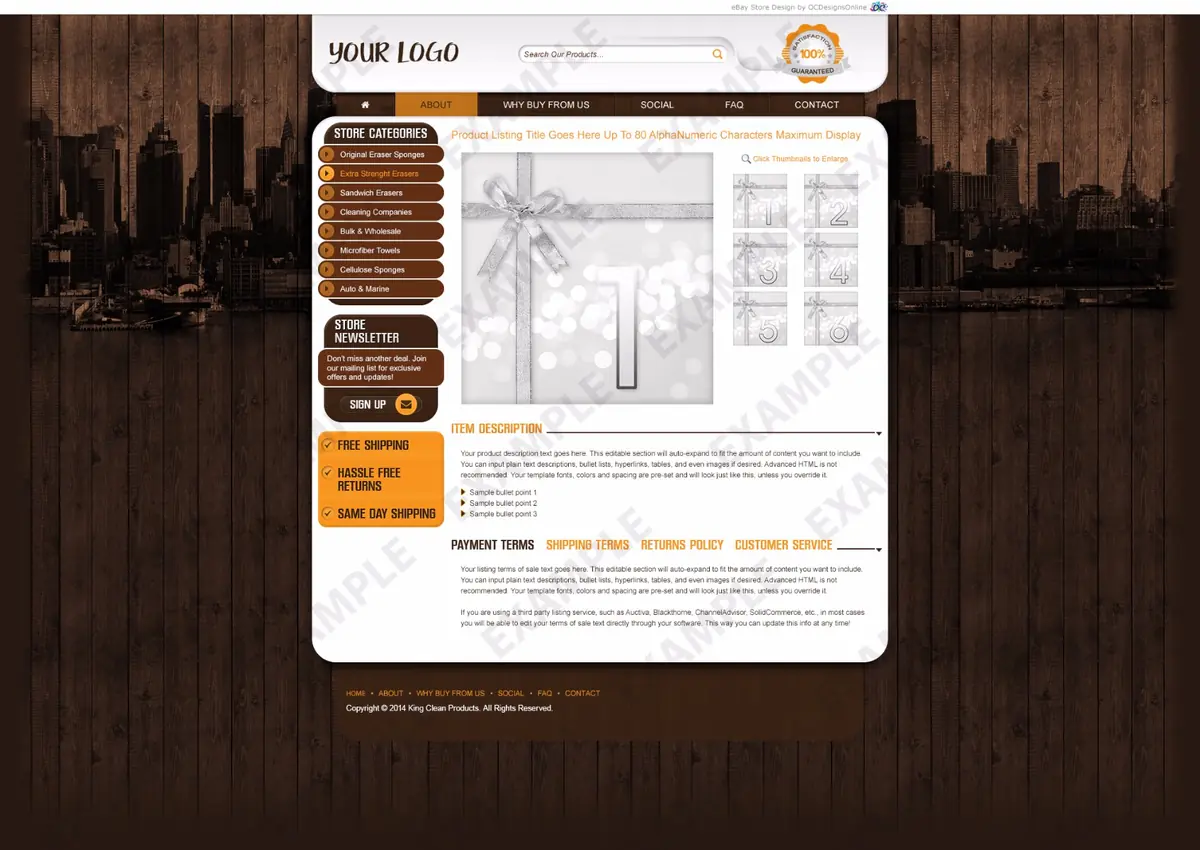 Brightdog premade eBay listing template #1272 for home & garden