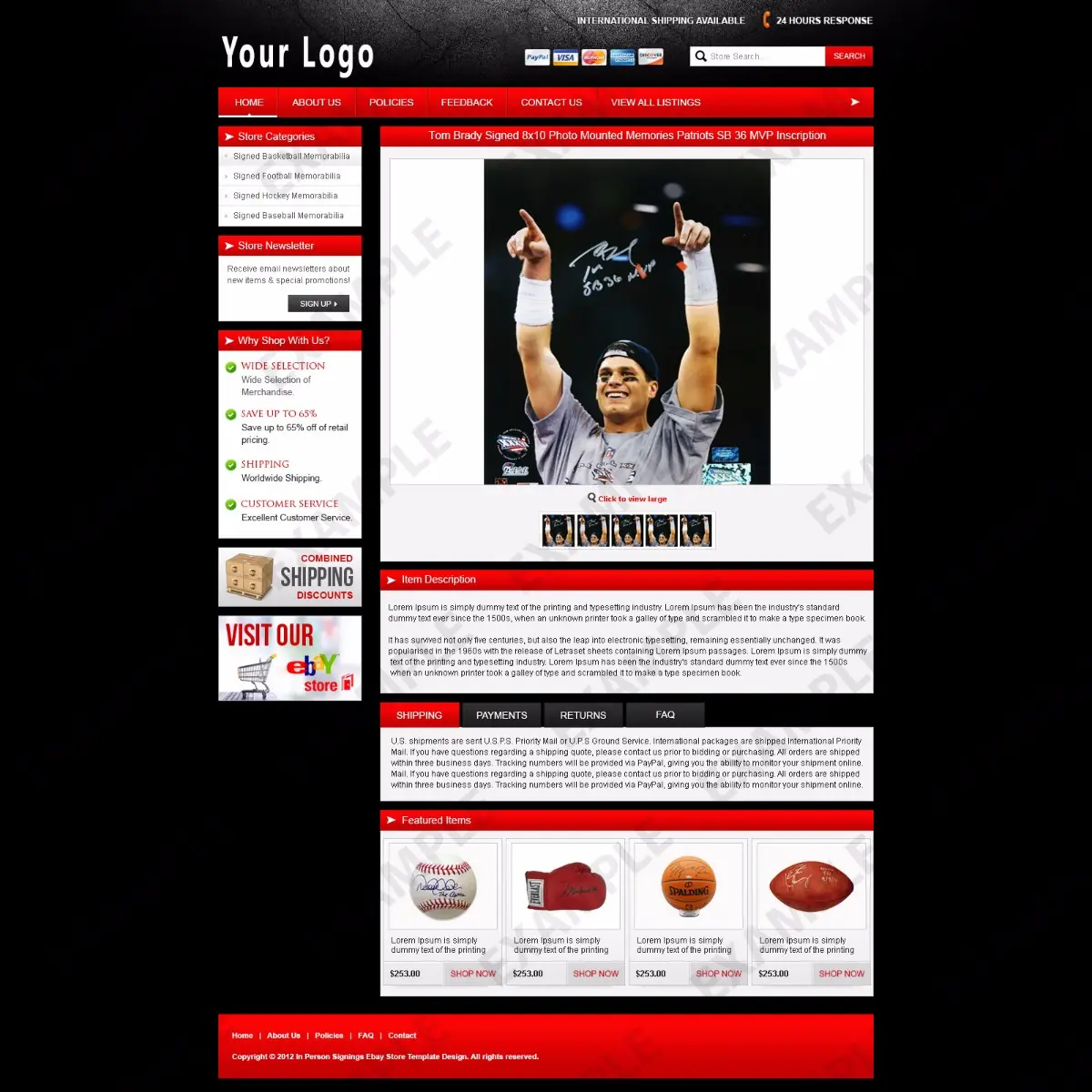 Edgesphere premade eBay listing template #1276 for hobbies