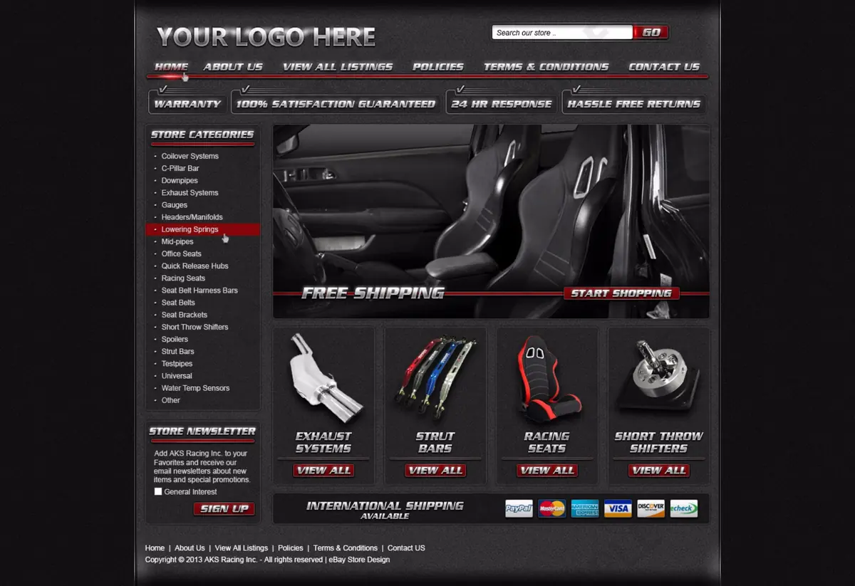 Tagware premade eBay store design #1278 for automotive