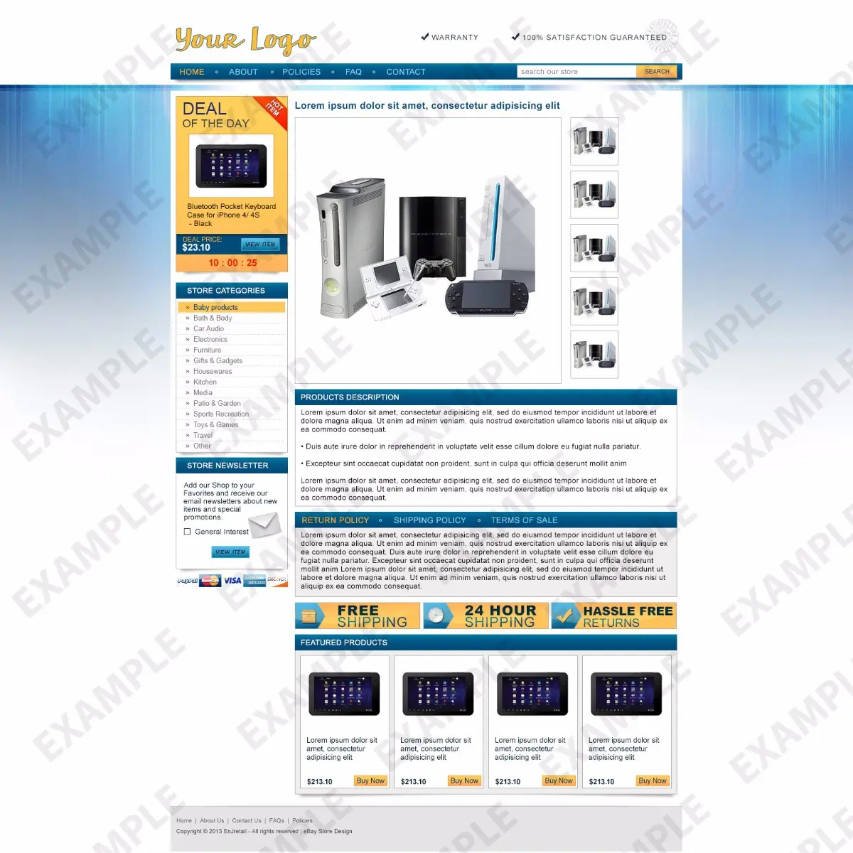 Myfeed premade eBay listing template #1280 for electronics & cameras