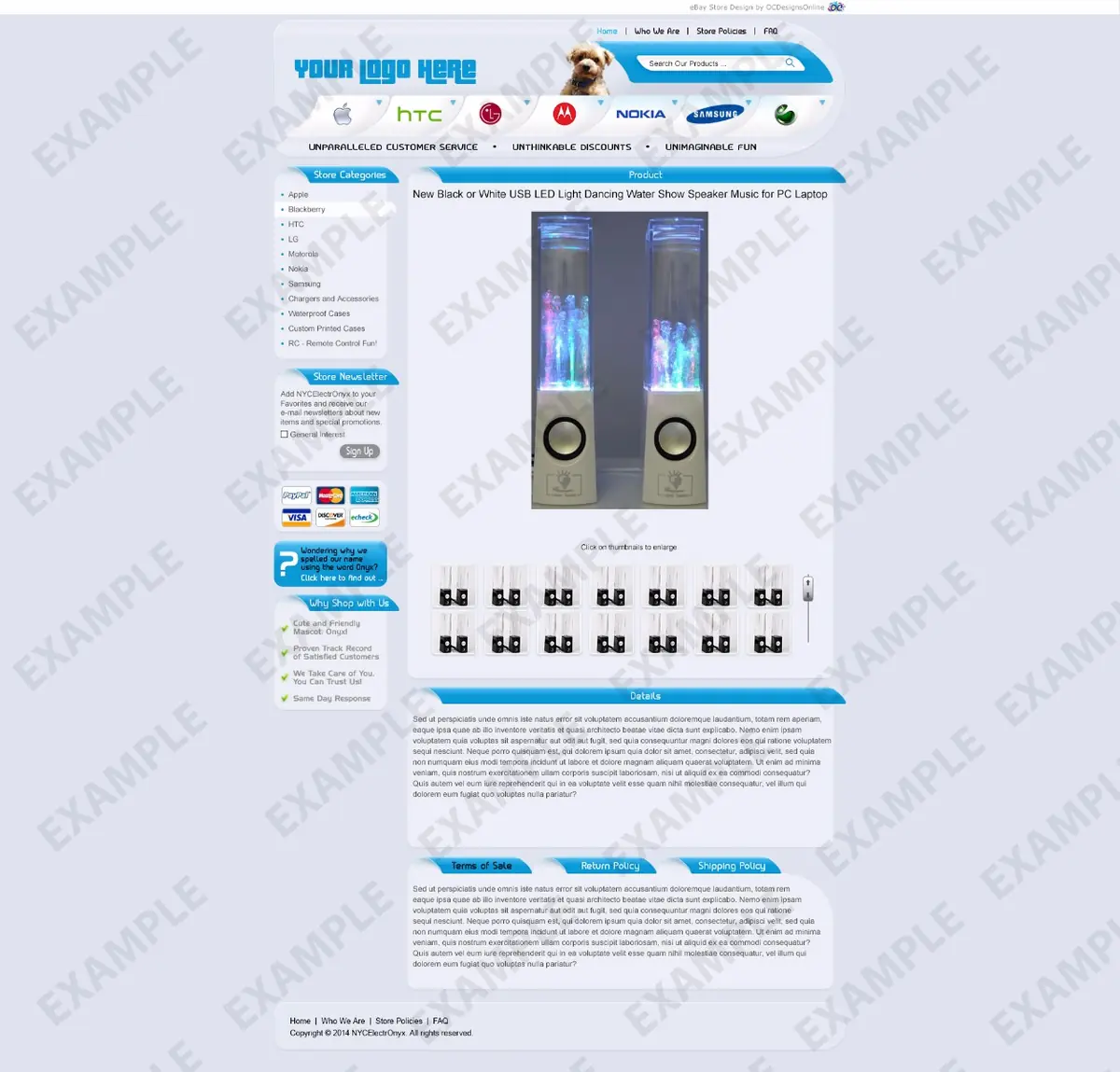 Roonyx premade eBay listing template #1299 for cell phones