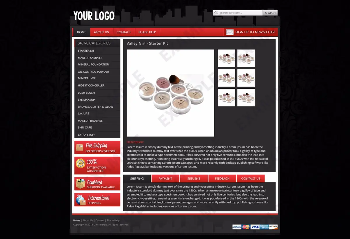 Bluepath premade eBay listing template #1302 for beauty