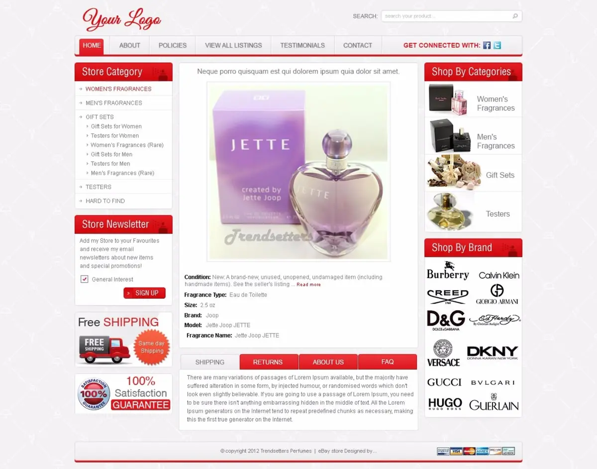 Teklist premade eBay listing template #1328 for beauty