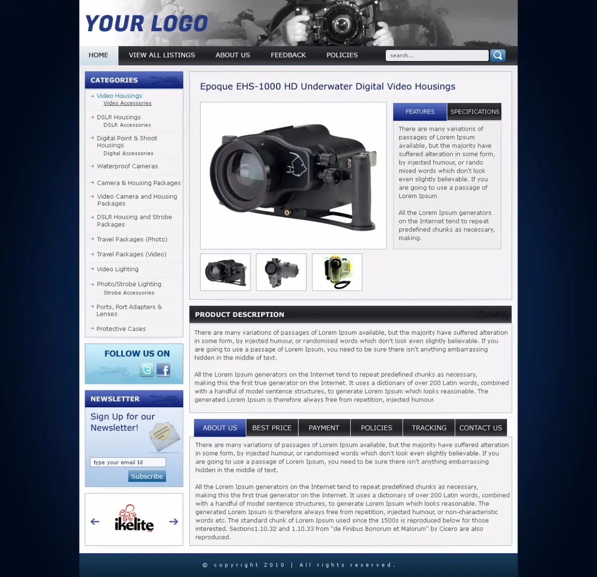 Dabtag premade eBay listing template #1329 for electronics & cameras