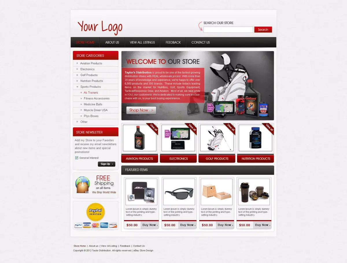 Nfly premade eBay store design #1334 for any industry