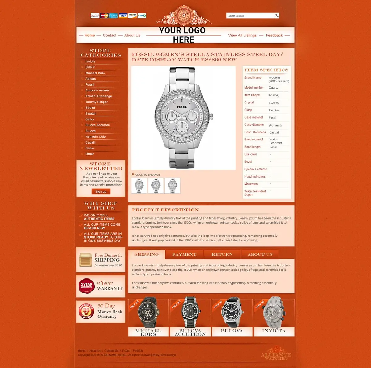 Browsesphere premade eBay template