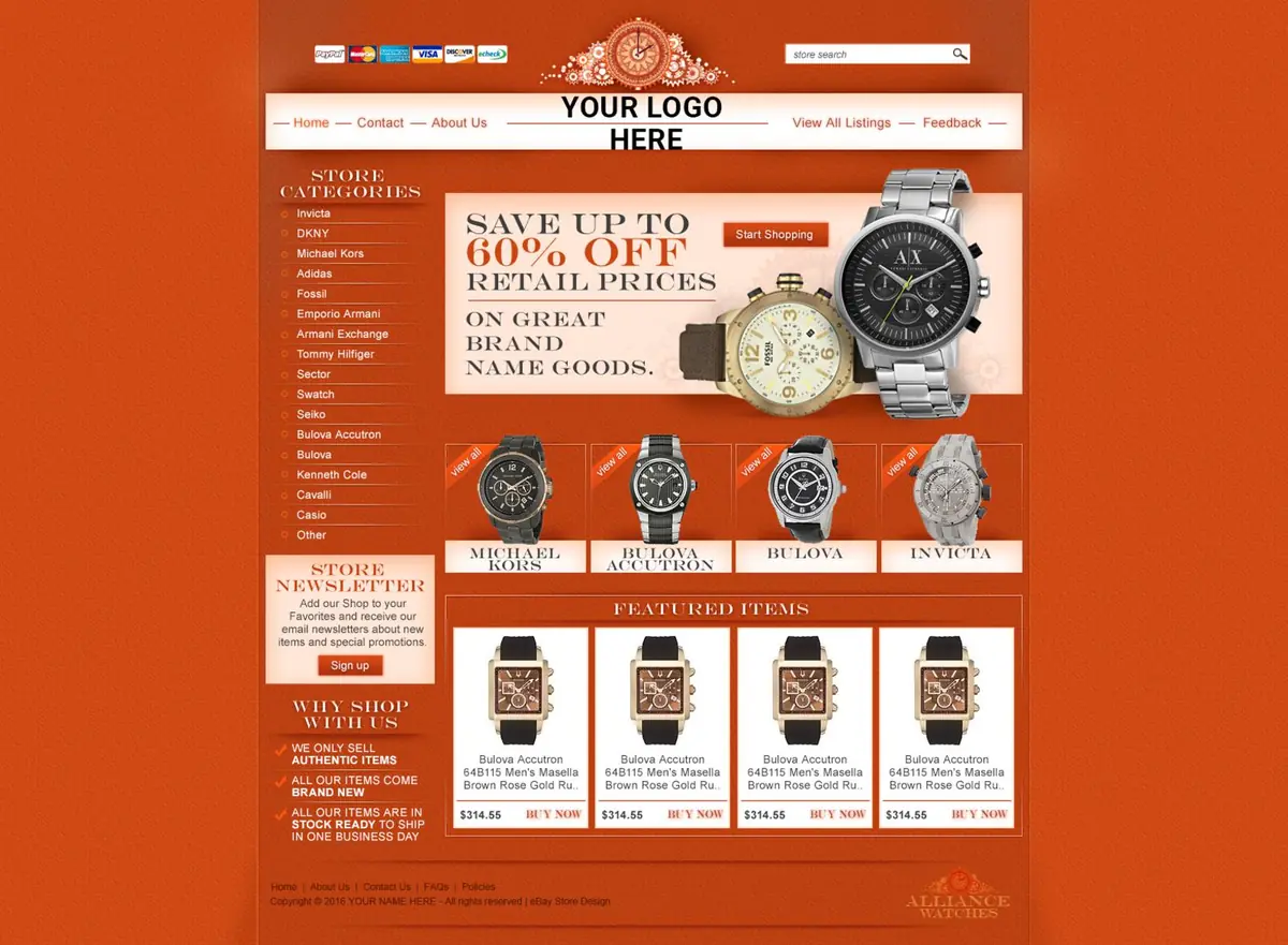 Browsesphere store design #1404 — premade eBay design preview