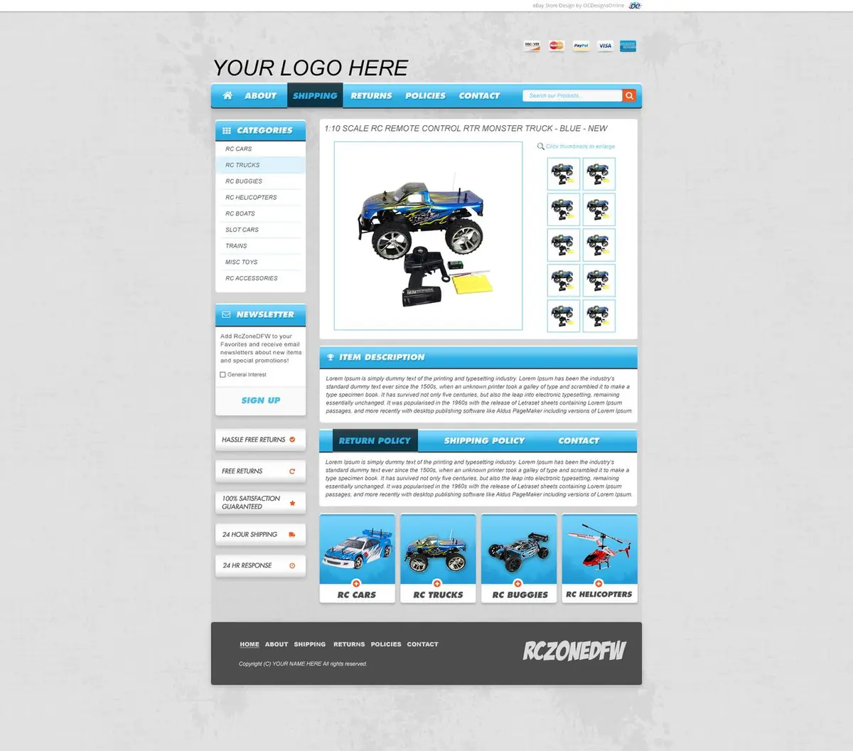 Topiclinks premade eBay listing template #1408 for hobbies