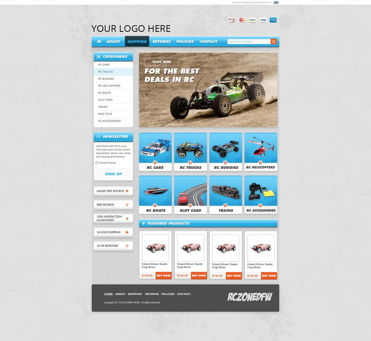 Topiclinks premade eBay store design #1408 for hobbies