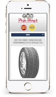Pep Boys store on a phone