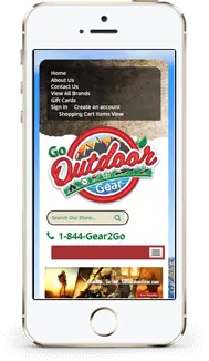 Go Outdoor Gear store on a phone