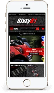 Sixty 61 store on a phone