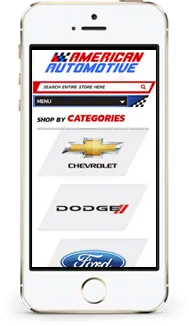 American Automotive store on a phone