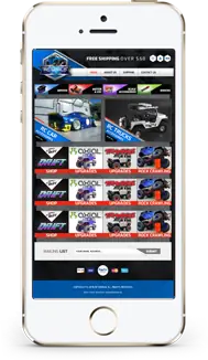 RC World Custom Facebook Design store on a phone