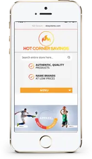 Hot Corner Savings store on a phone