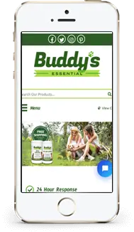 Buddy's Essential store on a phone