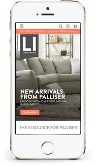 Leather Interiors store on a phone