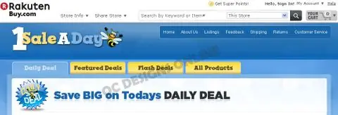 1 Sale a Day Buy.com store design