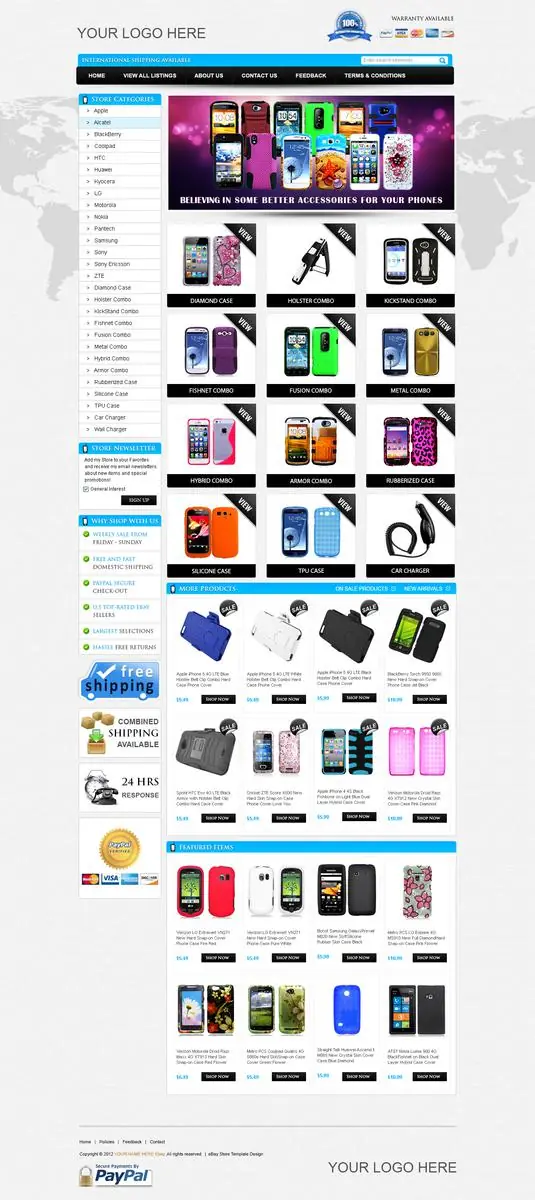 Innopad premade eBay store design #1401 for cell phones