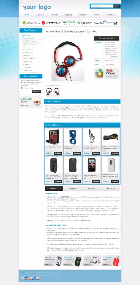 Demizu premade eBay listing template #1331 for cell phones