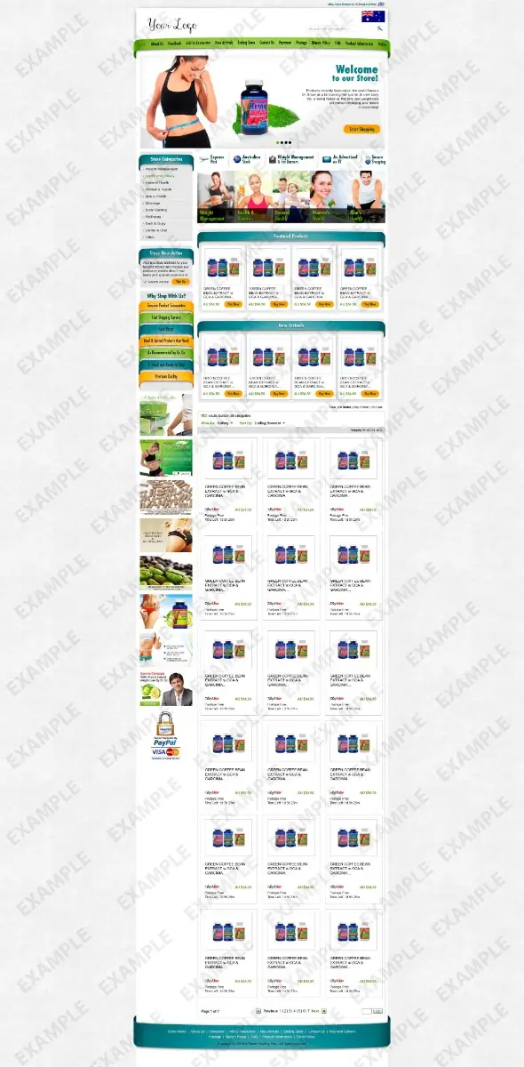 Micero premade eBay store design #1290 for fitness