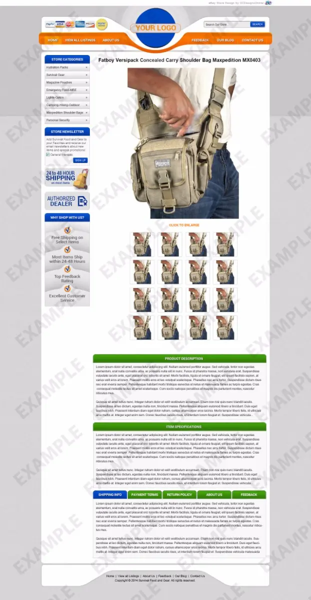 RealXS premade eBay listing template #1220 for sporting goods