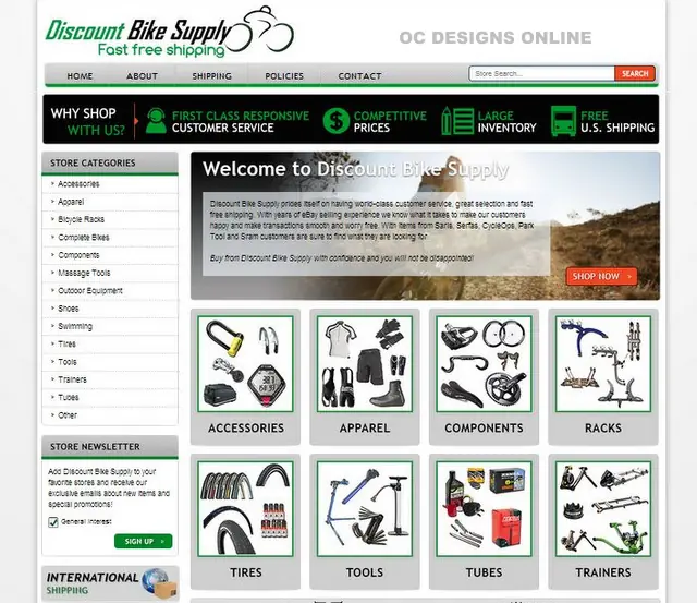 Discount bike shop eBay store designs