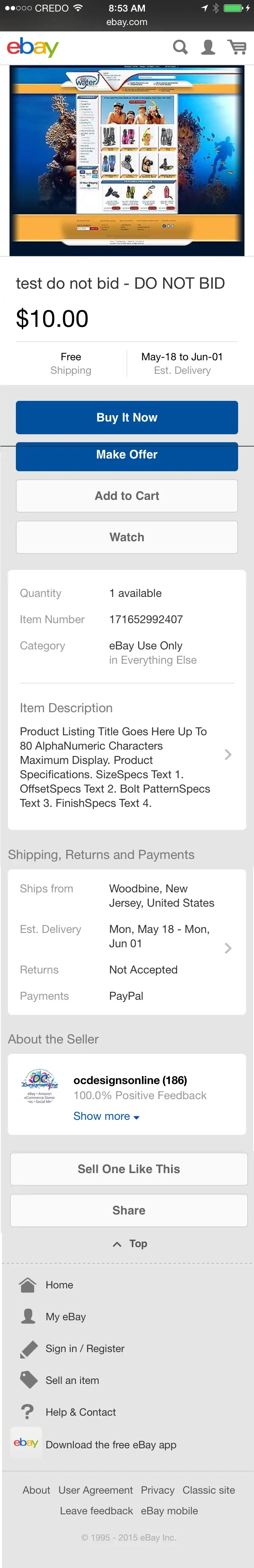 mobile responsive eBay template
