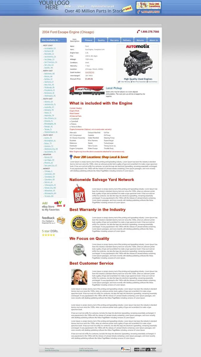 Jabbervine listing template #1409 — premade eBay design preview